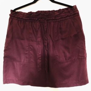 H&M High Rise Burgundy Skirt